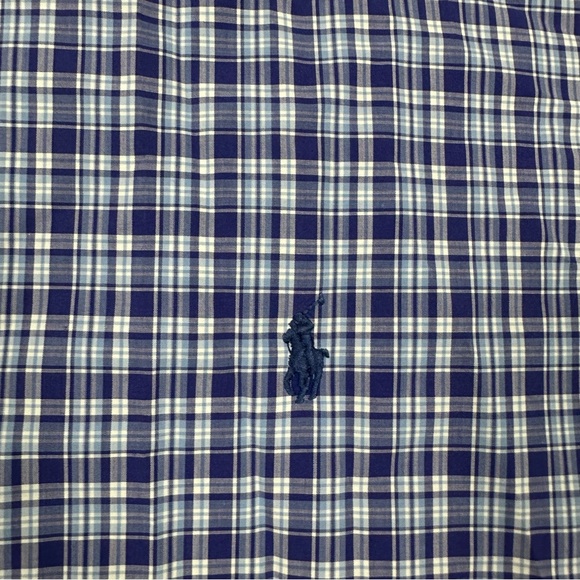 Polo Ralph Lauren Shirt Mens 3XB Blue Button Down Plaid Long Sleeve - Picture 6 of 7